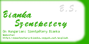 bianka szentpetery business card