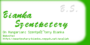 bianka szentpetery business card